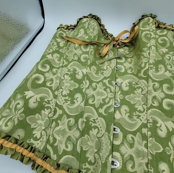 Shein Green Gold Corset Lingerie Cosplay #1162 - Picture 8 of 14